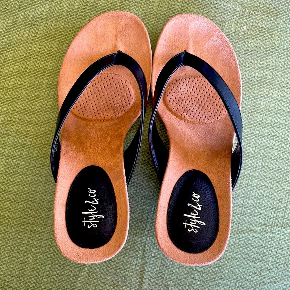 Chicklet Wedges thong sandals from Macys